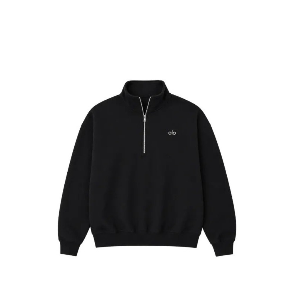 ALO Yoga Black Accolade 1/4 Zip Pullover Medium UA NWT